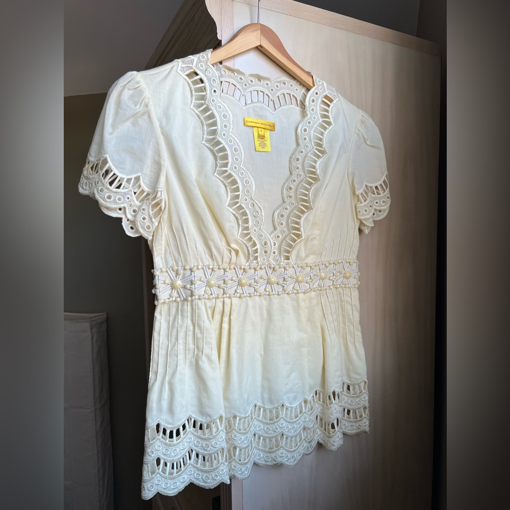 NWOT Catherine Malandrino Cream Top Size 4